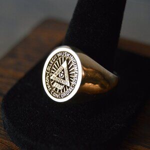 Vintage 14k Gold Illuminati Signet Ring, 17.5 grams, 10.25